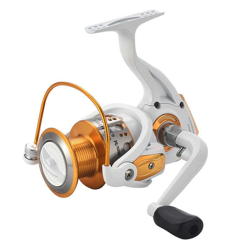 Carretel de metal branco para pesca marítima, carretel giratório para isca de água salgada, carretel de surf