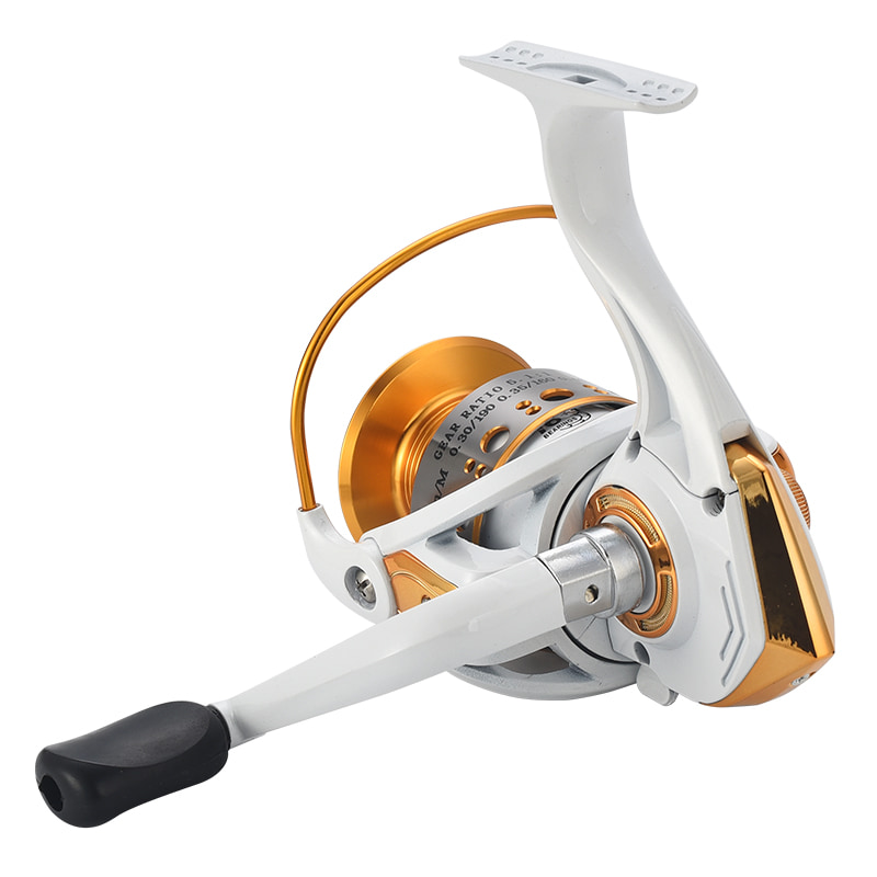 Carretel de metal branco para pesca marítima, carretel giratório para isca de água salgada, carretel de surf