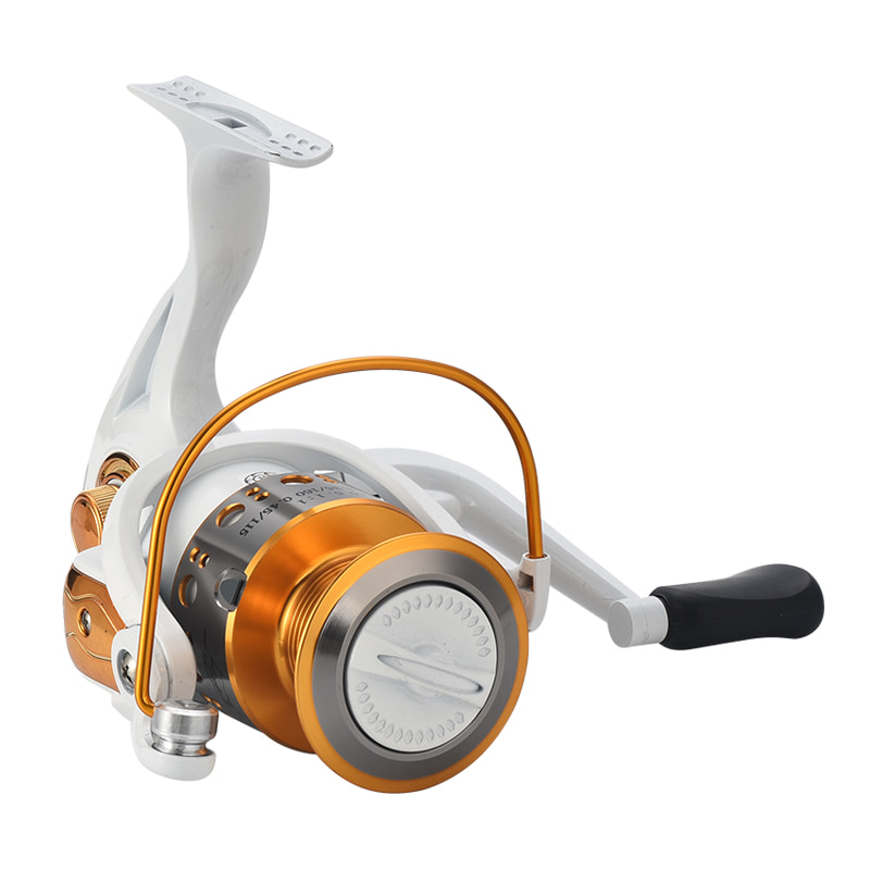 Carretel de metal branco para pesca marítima, carretel giratório para isca de água salgada, carretel de surf