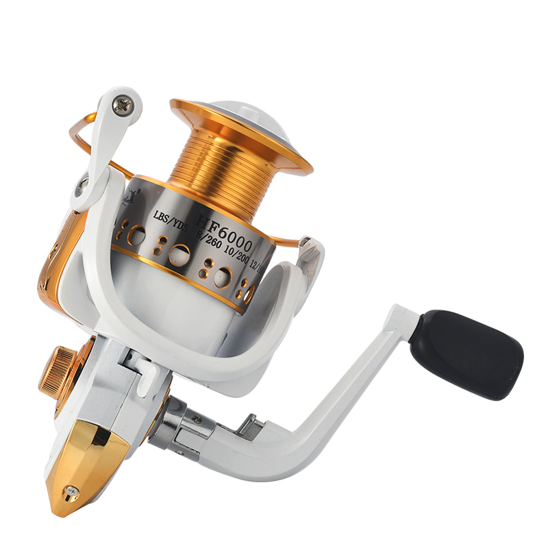 Carretel de metal branco para pesca marítima, carretel giratório para isca de água salgada, carretel de surf